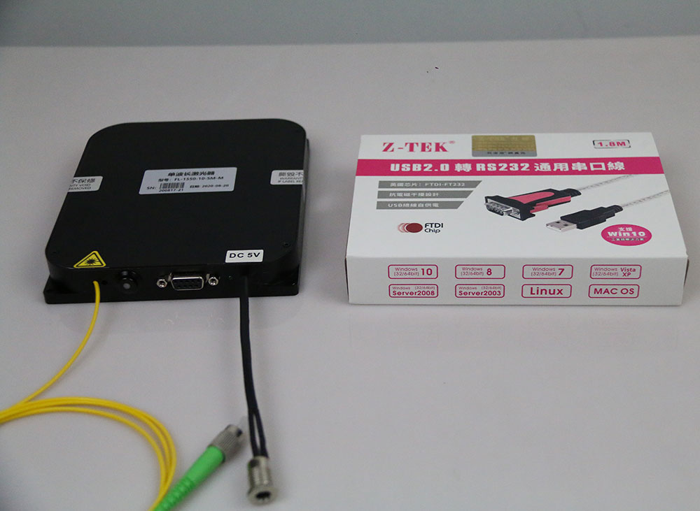 SM 섬유 결합 레이저 at 1570nm 200mW 3MHz Linewidth DFB Laser Diode FL-1570-200-SM 모듈 유형